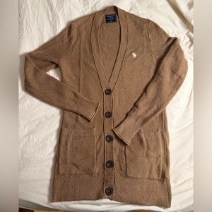 Abercrombie & Fitch Brown Knit Cardigan – Y2K Preppy Neutral Sweater